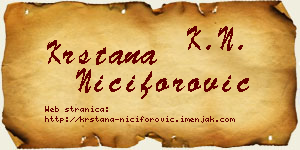 Krstana Nićiforović vizit kartica